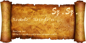 Szabó Szirén névjegykártya